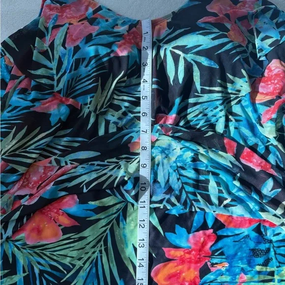 Floral Print Women's Tankini Top Size 16D - Picture 3 of 8
